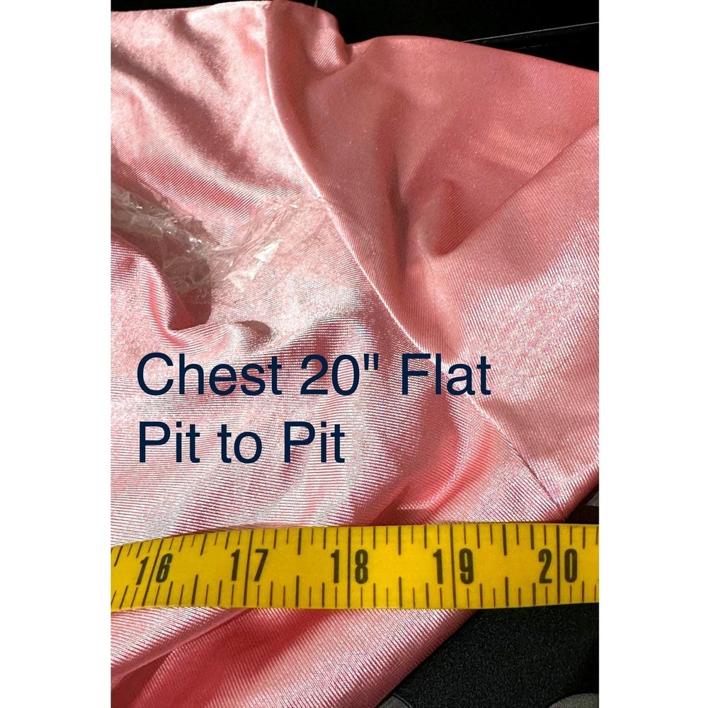 Vintage Robe Women Medium Pink Satin Liquid Shiny Loungewear Made in USA - Picture 10 of 11